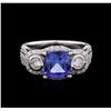 Image 2 : 2.59ct Tanzanite and Diamond Ring - 14KT White Gold