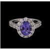 Image 2 : 2.48ct Tanzanite and Diamond Ring - 14KT White Gold