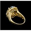 Image 3 : 6.31ct Aquamarine and Diamond Ring - 14KT Yellow Gold