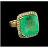 Image 1 : GIA Cert 31.89ct Emerald and Diamond Ring - 14KT White Gold