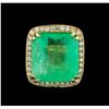 Image 2 : GIA Cert 31.89ct Emerald and Diamond Ring - 14KT White Gold