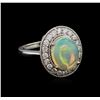 Image 1 : 2.58ct Opal and Diamond Ring - 14KT White Gold