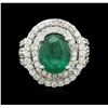 Image 2 : 14KT White Gold 3.58ct Emerald and Diamond Ring