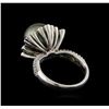 Image 3 : Tahitian Pearl and Diamond Ring - 14KT White Gold
