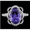 Image 2 : 14KT White Gold 3.09ct Tanzanite and Diamond Ring
