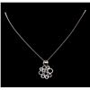 Image 2 : 0.28ctw Diamond Pendant With Chain - 14KT White Gold