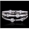 Image 2 : 14KT White Gold 0.60ctw Diamond Ring