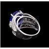 Image 3 : 8.75ct Tanzanite and Diamond Ring - 14KT White Gold