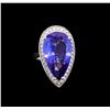 Image 2 : 18.42ct Tanzanite and Diamond Ring - 14KT White Gold