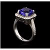 Image 4 : 5.73ct Tanzanite and Diamond Ring - 14KT White Gold