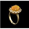 Image 4 : 2.55ct Opal and Diamond Ring - 14KT Yellow Gold