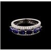 Image 2 : 1.80ctw Sapphire and Diamond Ring - 18KT White Gold