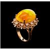 Image 4 : 17.32ct Fire Opal and Diamond Ring - 14KT Rose Gold