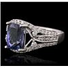 Image 1 : 14KT White Gold 2.53ct Tanzanite and Diamond Ring