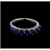 Image 2 : 1.44ctw Sapphire and Diamond Ring - 18KT White Gold