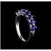 Image 4 : 1.44ctw Sapphire and Diamond Ring - 18KT White Gold