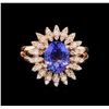 Image 2 : 1.93ct Tanzanite and Diamond Ring - 14KT Rose Gold