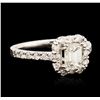 Image 1 : 14KT White Gold EGL USA Certified 1.56ctw Diamond Ring