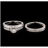Image 2 : 0.93ctw Diamond Wedding Ring and Band - 14KT White Gold