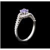 Image 3 : 0.50ct Tanzanite and Diamond Ring - 14KT White Gold
