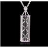 Image 1 : 14KT White Gold 155.79ct Kunzite and Diamond Pendant With Chain