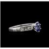Image 1 : 0.80ct Tanzanite and Diamond Ring - 14KT White Gold