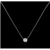 Image 2 : 0.70ctw Diamond Pendant With Chain - 14KT White Gold