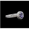 Image 1 : 0.81ct Tanzanite and Diamond Ring - 14KT White Gold
