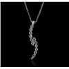 Image 1 : 14KT White Gold 0.30ctw Diamond Pendant With Chain