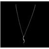 Image 2 : 14KT White Gold 0.30ctw Diamond Pendant With Chain
