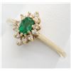 Image 5 : Emerald and Diamond Ring - 14KT Yellow Gold