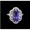 Image 2 : 4.92ct Tanzanite and Diamond Ring - 14KT White Gold