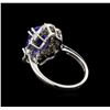 Image 3 : 4.92ct Tanzanite and Diamond Ring - 14KT White Gold