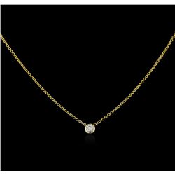 14KT Yellow Gold 0.09ct Diamond Solitaire Necklace