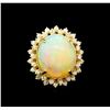 Image 2 : 17.50ct Opal and Diamond Ring - 14KT Yellow Gold