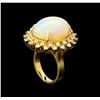Image 4 : 17.50ct Opal and Diamond Ring - 14KT Yellow Gold