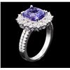 Image 3 : 14KT White Gold 3.60ct Tanzanite and Diamond Ring