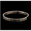 Image 2 : Cartier 18KT White Gold Love Bangle Bracelet Size 19