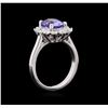 Image 3 : 2.07ct Tanzanite and Diamond Ring - 14KT White Gold