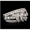Image 2 : 14KT White Gold 0.80ctw Diamond Ring