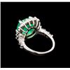Image 3 : GIA Cert 5.82ct Emerald and Diamond Ring - 14KT White Gold