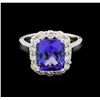Image 2 : 4.71ct Tanzanite and Diamond Ring - 14KT White Gold