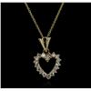 Image 1 : 14KT Yellow Gold 0.25ctw Diamond Heart Pendant With Chain