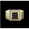 Image 2 : 0.84ctw Blue Sapphire and Diamond Ring - 14KT Yellow Gold