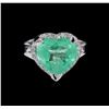 Image 2 : 6.81ct Emerald and Diamond Ring - 14KT White Gold