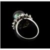 Image 3 : Tahitian Pearl and Diamond Ring - 14KT White Gold