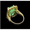 Image 3 : GIA Cert 10.98ct Emerald and Diamond Ring - 14KT Yellow Gold
