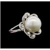 Image 1 : South Sea Cultured Pearl and Diamond Ring - 14KT White Gold