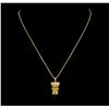 Image 2 : 1.18ctw Diamond Teddy Bear Pendant - 18KT Yellow Gold