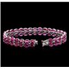 Image 3 : 24.30ctw Ruby Bracelet - Silver